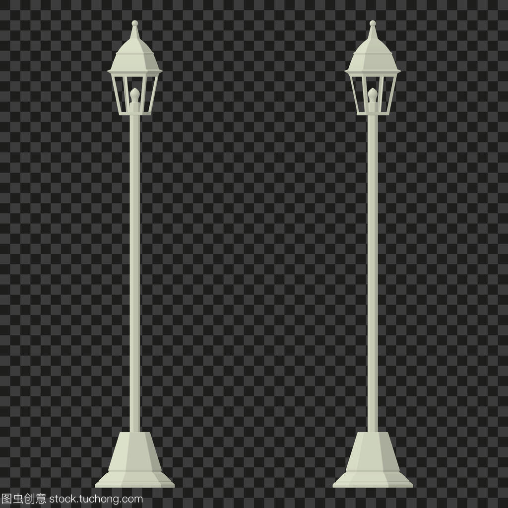 路灯矢量插图 透明背景下的设计元素与色彩变革